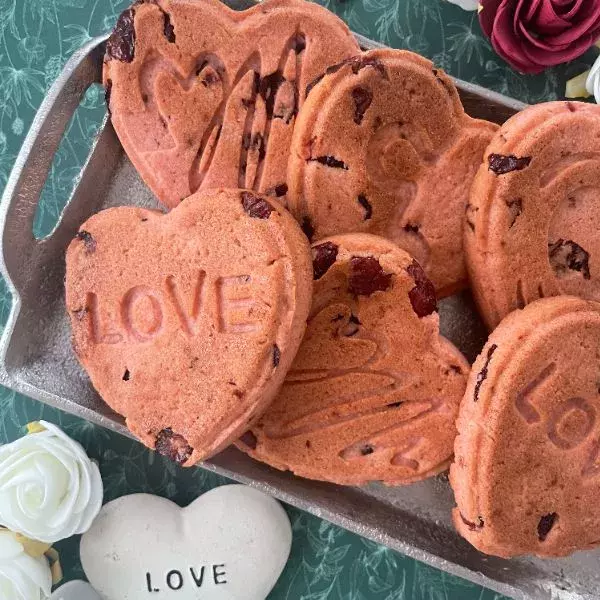 Coeurs aux biscuits roses de Reims