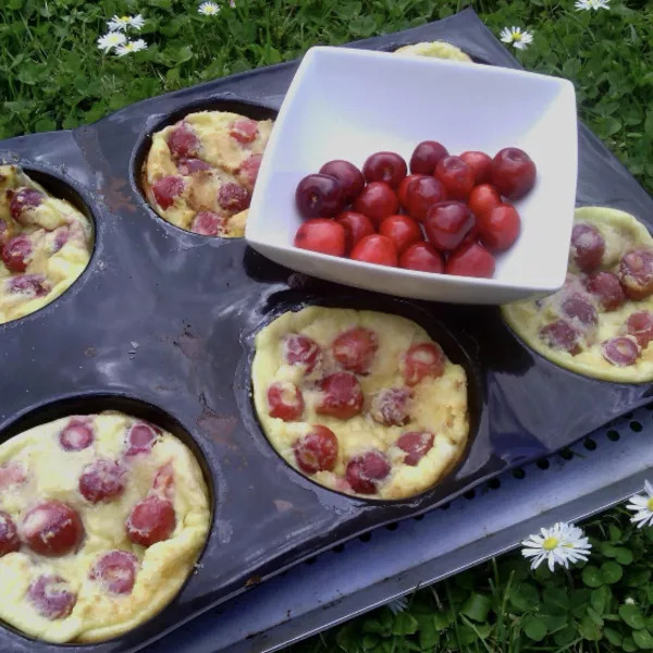 Clafoutis aux cerises et thé matcha