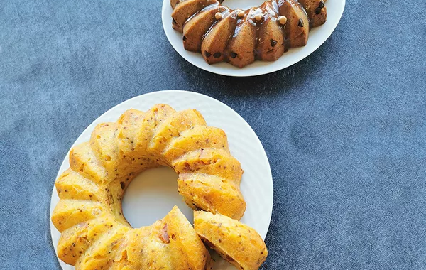 Cake salé au chorizo et moutarde et cake sucré au café spéculoos