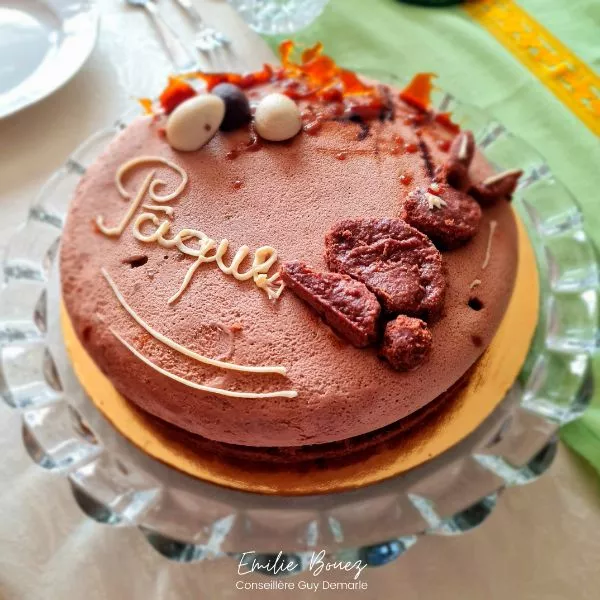 Entremet au chocolat au lait et tatin de pomme