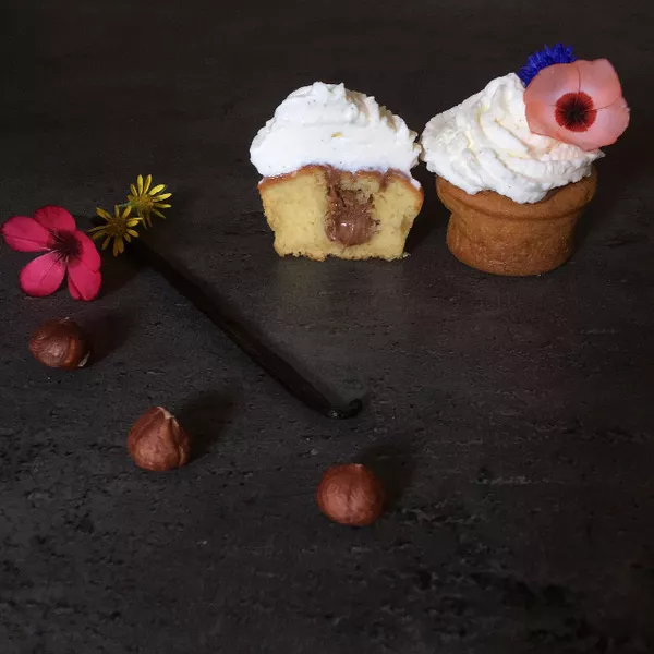 Cupcakes coeur praliné et chantilly mascarpone