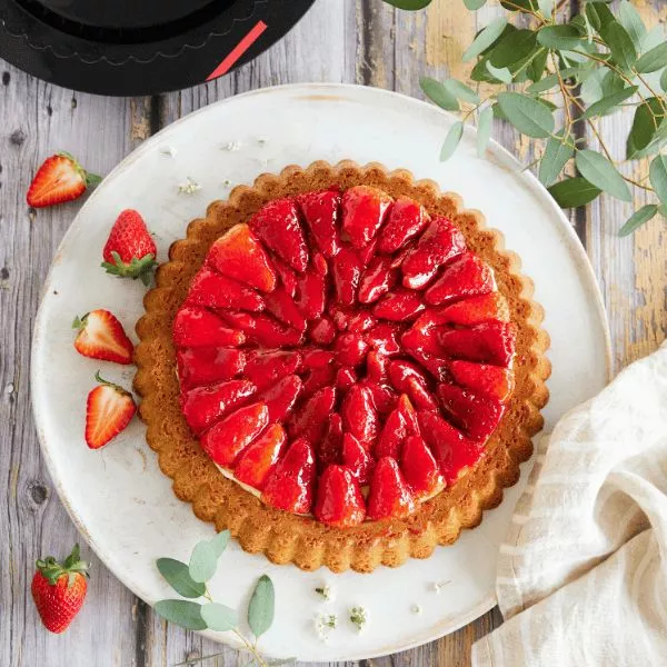 Tarte renversée au fromage blanc et aux fraises