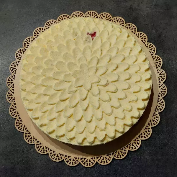 CHIBOUST AU CITRON SUR FOND DE FINANCIER À LA FRAMBOISE 