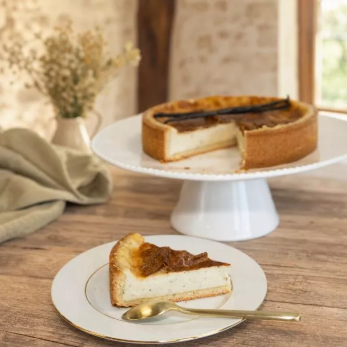 Tarte au chocolat blanc et vanille