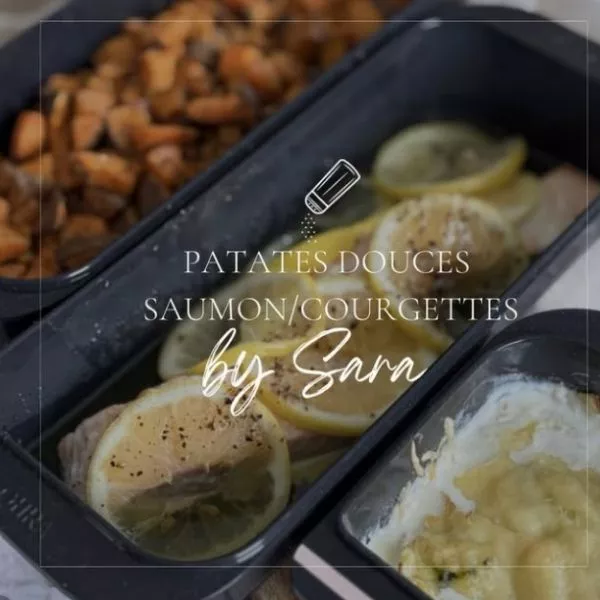 Patates douces saumon courgettes