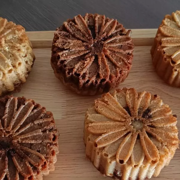 Muffin pâquerette vanille/Chocolat cœur chocolat