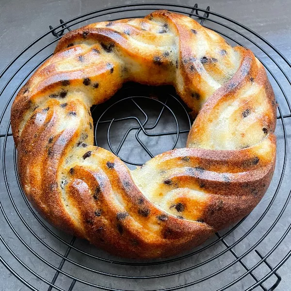 Couronne tressée poire chocolat 