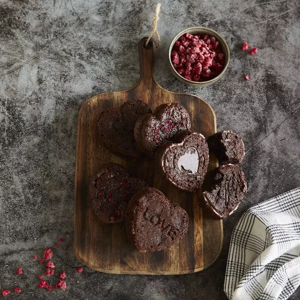 Fondants au chocolat et framboise