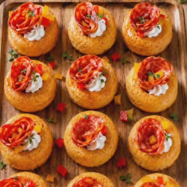 Savarins chorizo poivron chèvre