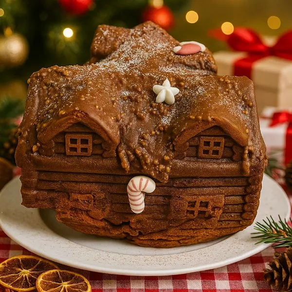 Chalet marbré, glaçage rocher 