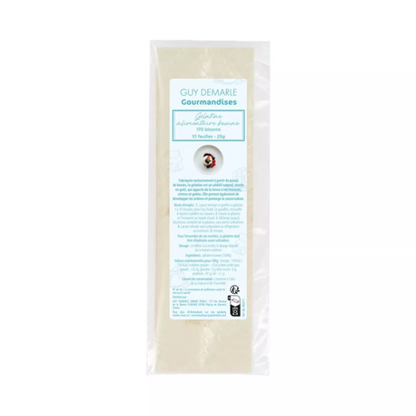 Pack de 10 feuilles de gélatine Bovine