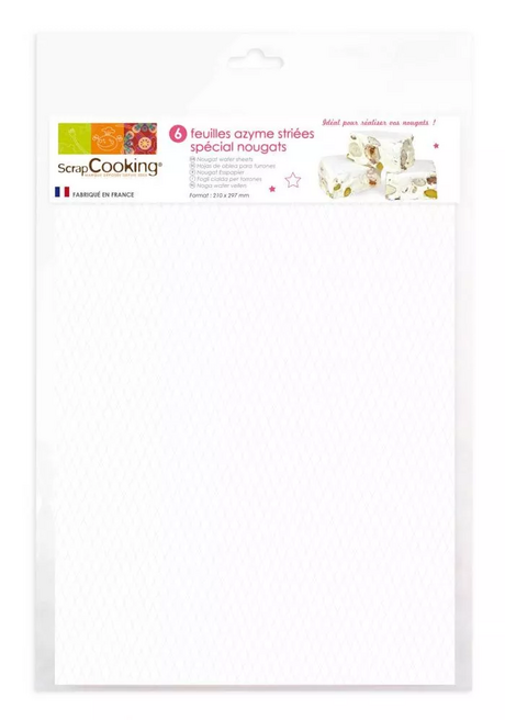6 feuilles en azyme striées spéciales nougat