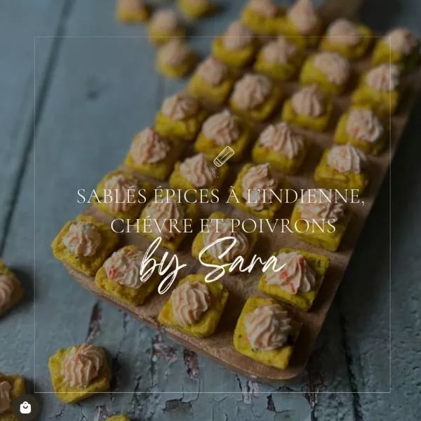 Sablés épicés à l'indienne chèvre et poivrons