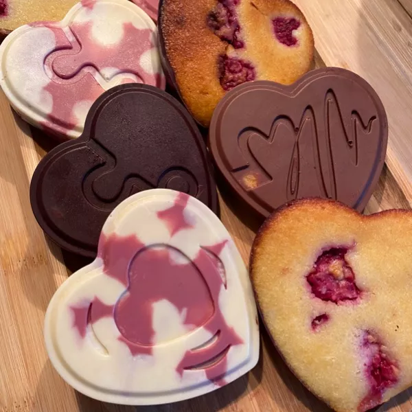 Coeurs moelleux au citron et  coque au chocolat
