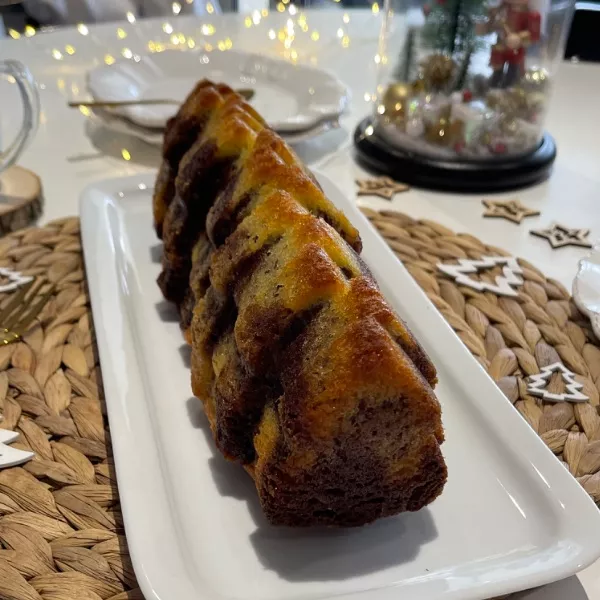 Bûche sapin marbrée