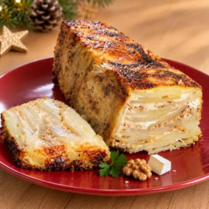 Terrine de pommes de terre chèvre noix