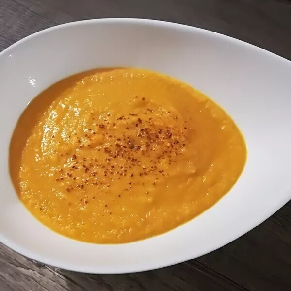 Velouté carottes patate douce au lait de coco curry et gingembre