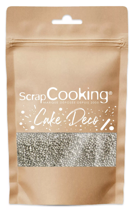 Pot de décor sucrés mini-billes argentées 80g