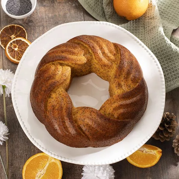 Cake orange pavot