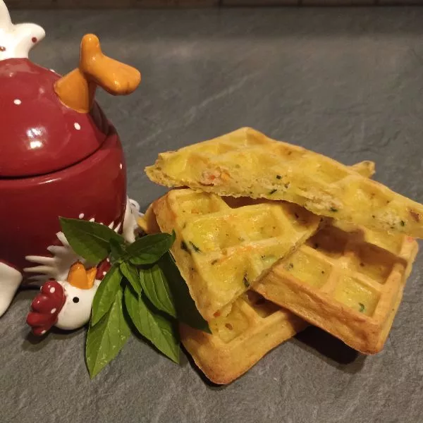 Gaufres aux légumes et lardons