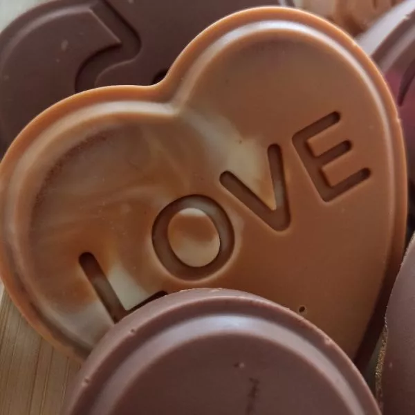 Coeurs praliné et chocolat