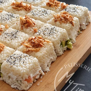 Makis cubes saumon, avocat et fromage 