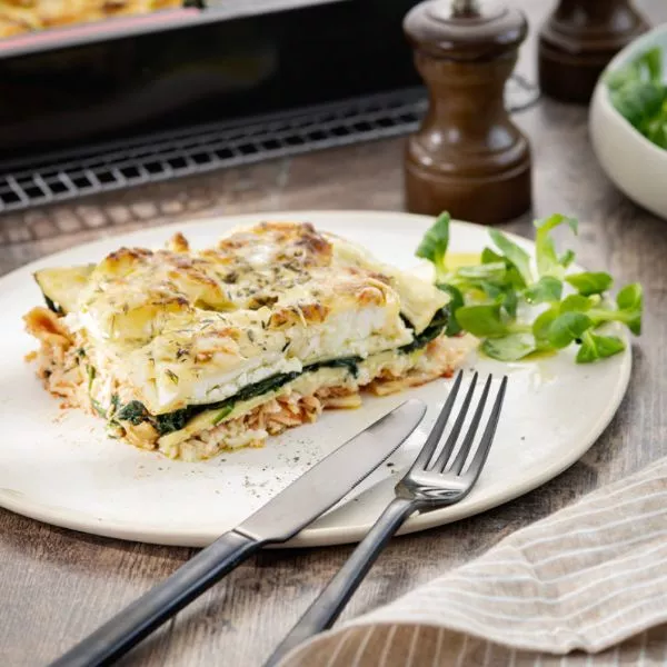 Lasagne saumon épinards chèvre