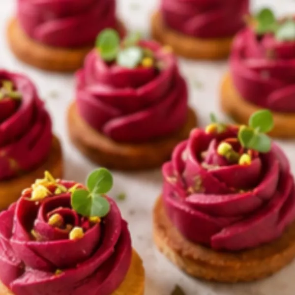 🌹 Mini-roses sablées à la crème de betterave