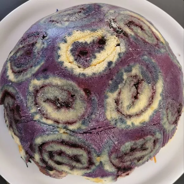 Bombe aux myrtilles (gâteau roulé)