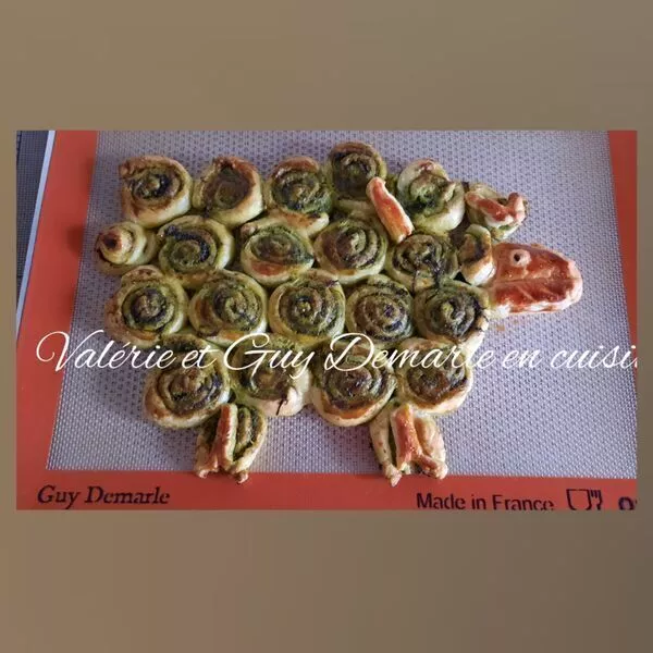 Feuilleté au pesto d'ail des ours en forme d'agneau