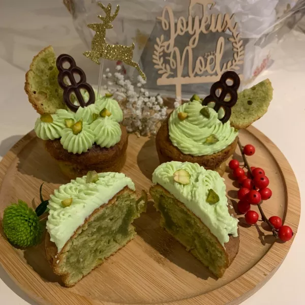 Cupcakes de Noël à la pistache 