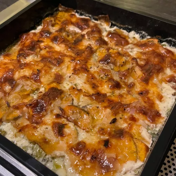 Gratin de patate douce et brocolis au comté 