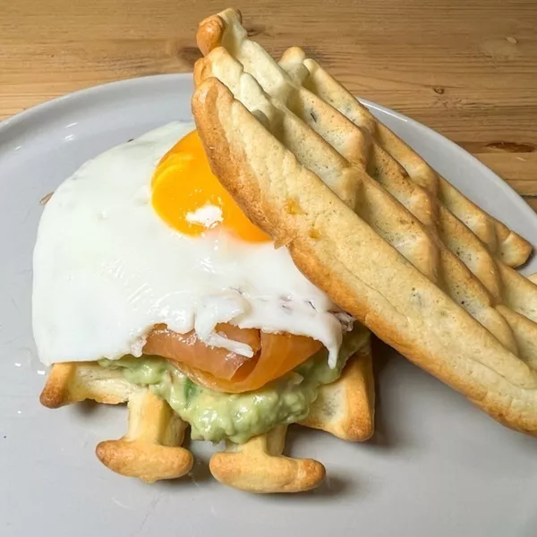 Burgers gaufres au saumon