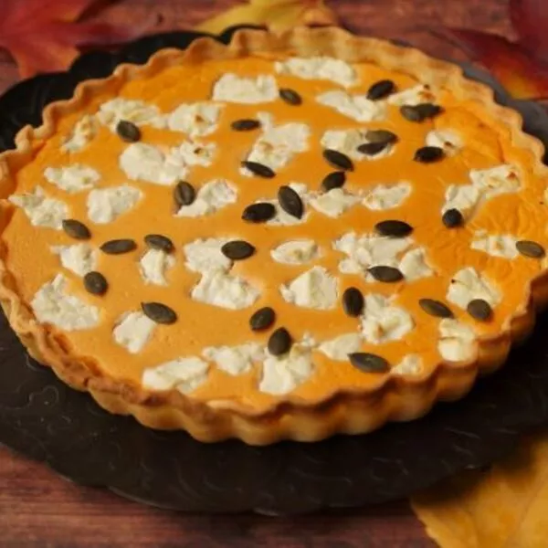 Tarte à la butternut et au chèvre frais